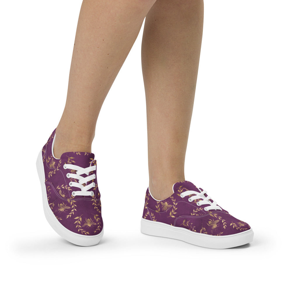Glory Bee Women’s Canvas Sneakers - Majestic Purple Color - https://ascensionemporium.net